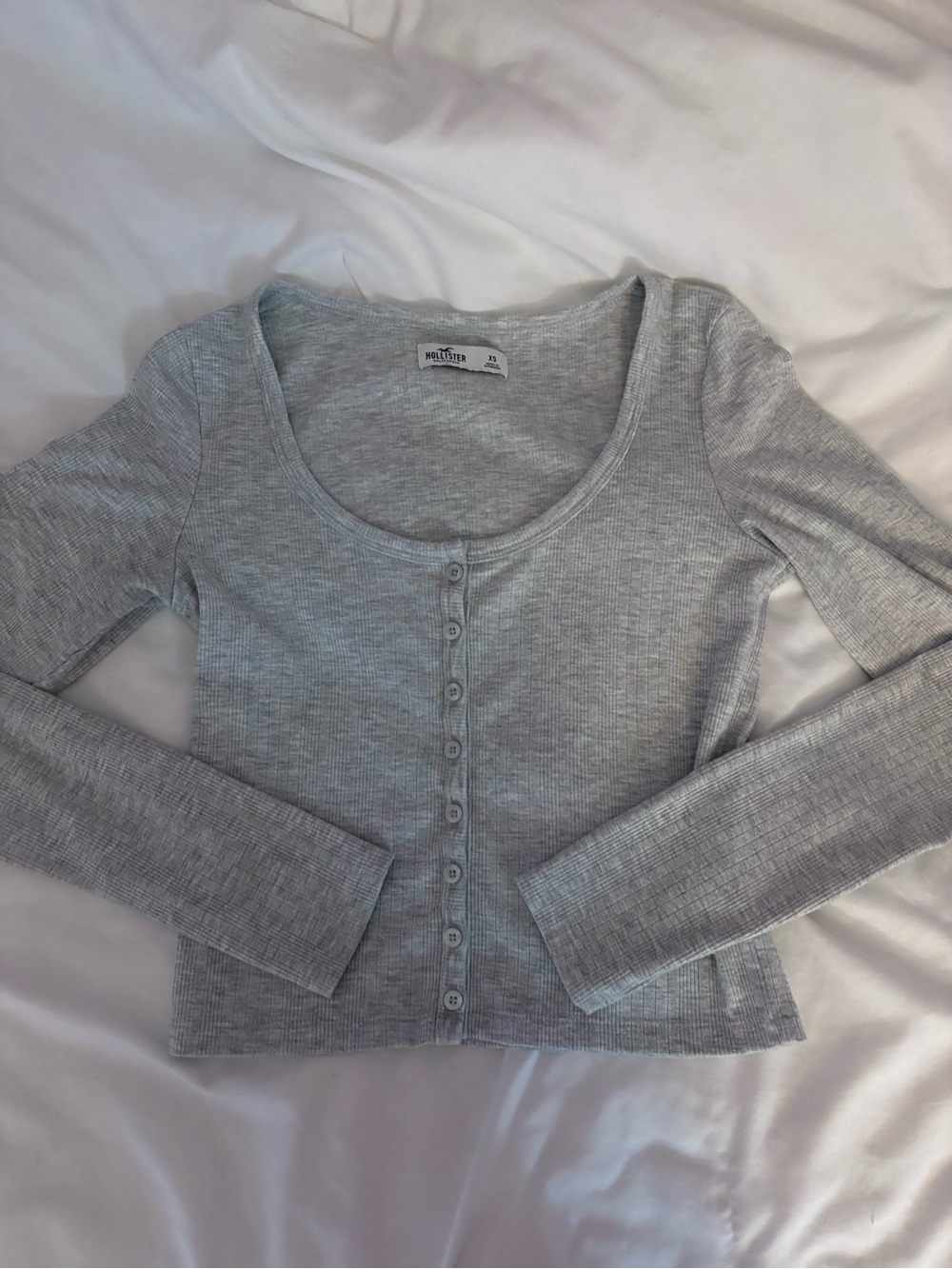 Coquette Hollister Grey Button Up Top - Size XS